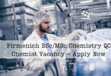 Firmenich BSc/MSc Chemistry QC Chemist Vacancy - Apply Now