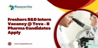 Freshers R&D Intern Vacancy @ Teva - B Pharma Candidates Apply