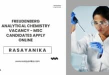 Freudenberg Analytical Chemistry Vacancy - MSc Candidates Apply Online