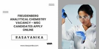 Freudenberg Analytical Chemistry Vacancy - MSc Candidates Apply Online