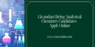 Givaudan Hiring Analytical Chemistry Candidates - Apply Online