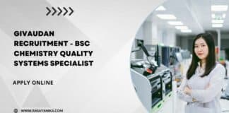 Givaudan Recruitment - BSc Chemistry Quality Systems Specialist