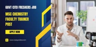 MSc Chemistry Faculty Trainer Post