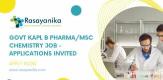 Govt KAPL B Pharma/MSc Chemistry Job - Applications Invited