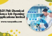 IACS PhD Chemical Science Job Opening - Applications Invited