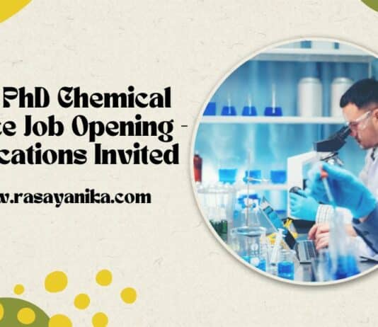 IACS PhD Chemical Science Job Opening - Applications Invited