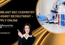 Jubilant BSc Chemistry Chemist Recruitment - Apply Online