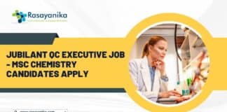 Jubilant QC Executive Job - MSc Chemistry Candidates Apply