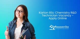 Karton BSc Chemistry R&D Technician Vacancy - Apply Online