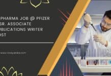 M Pharma Job @ Pfizer - Sr. Associate Publications Writer Post