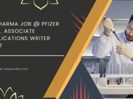 M Pharma Job @ Pfizer - Sr. Associate Publications Writer Post