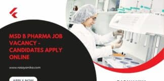 MSD B Pharma Job Vacancy - Candidates Apply Online