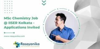 MSc Chemistry Job @ IISER Kolkata - Applications Invited