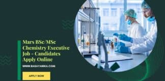 Mars BSc/MSc Chemistry Executive Job - Candidates Apply Online
