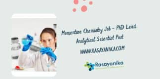 Momentive Chemistry Job - PhD Lead Analytical Scientist Post