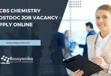 NCBS Chemistry PostDoc Job Vacancy - Apply Online