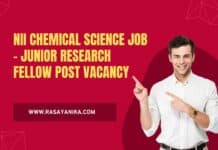 NII Chemical Science Job - Junior Research Fellow Post Vacancy