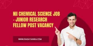 NII Chemical Science Job - Junior Research Fellow Post Vacancy
