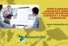 NIPER Raebareli Announces Summer Training Program For Chemistry & Pharma Candidates