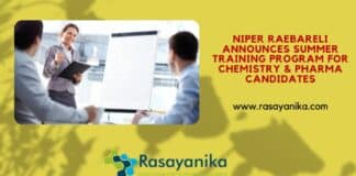 NIPER Raebareli Announces Summer Training Program For Chemistry & Pharma Candidates