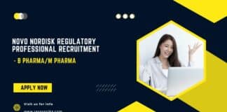 Novo Nordisk Regulatory Professional Recruitment - B PharmaM Pharma