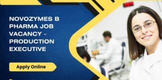 Novozymes B Pharma Job Vacancy - Production Executive