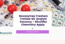 Novozymes Freshers Trainee QC Analyst Vacancy - BSc/MSc Chemistry Apply