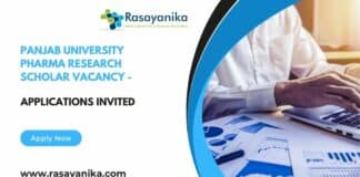 Panjab University Pharma Research Scholar Vacancy - Applications Invited