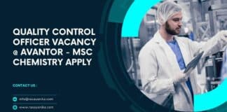Quality Control Officer Vacancy @ Avantor - MSc Chemistry Apply