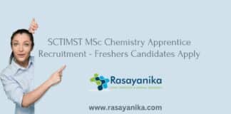 SCTIMST MSc Chemistry Apprentice Recruitment - Freshers Candidates Apply