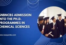 SNBNCBS Admission into the Ph.D. Programmes in Chemical Sciences