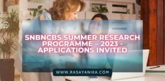 SNBNCBS Summer Research Programme – 2023 - Applications Invited