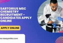 Sartorius MSc Chemistry Recruitment - Candidates Apply Online