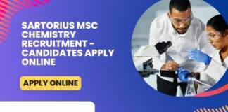 Sartorius MSc Chemistry Recruitment - Candidates Apply Online