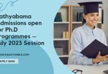 Sathyabama Admissions open for Ph.D Programmes – July 2023 Session