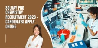 Solvay PhD Chemistry Recruitment 2023 - Candidates Apply Online
