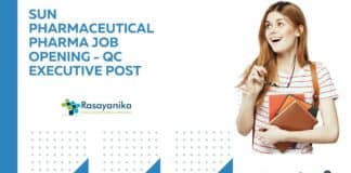 Sun Pharmaceutical Pharma Job Opening - QC Executive Post