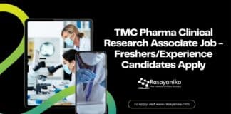 TMC Pharma Clinical Research Associate Job - Freshers/Experience Candidates Apply