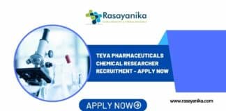 Teva Pharmaceuticals Chemical Researcher Recruitment - Apply Now