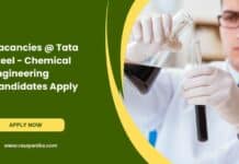 Vacancies @ Tata Steel - Chemical Engineering Candidates Apply