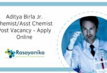 Aditya Birla Jr. Chemist/Asst Chemist Post Vacancy - Apply Online