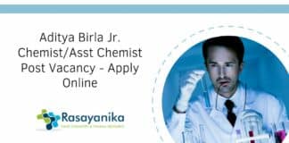 Aditya Birla Jr. Chemist/Asst Chemist Post Vacancy - Apply Online