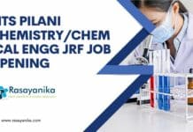 BITS Pilani Chemistry/Chemical Engg JRF Job Opening