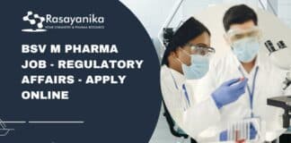 BSV M Pharma Job - Regulatory Affairs - Apply Online