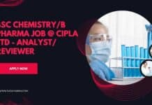 BSc Chemistry/B Pharma Job @ Cipla Ltd - Analyst/ Reviewer