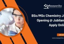 BSc/MSc Chemistry Job Opening @ Jubilant - Apply Online