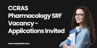 CCRAS Pharmacology SRF Vacancy - Applications Invited