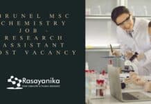 Brunel MSc Chemistry Job - Research Assistant Post Vacancy