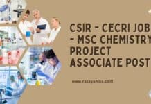 CSIR - CECRI Jobs - MSc Chemistry Project Associate Post