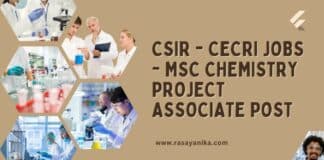 CSIR - CECRI Jobs - MSc Chemistry Project Associate Post
